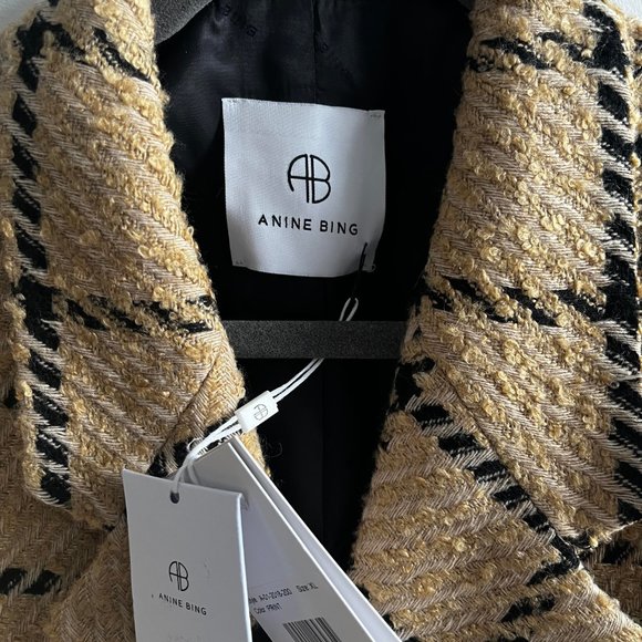 ANINE BING Kaia double-breasted checked tweed blazer - Picture 5 of 6